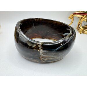 Bracelet Vintage Geometric Chunky Resin Acrylic Irregular Bangle Brown